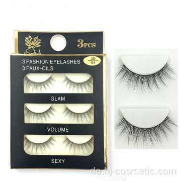 Double 3D Silk Faux Nerz Fake Premium Synthetische falsche Wimpern